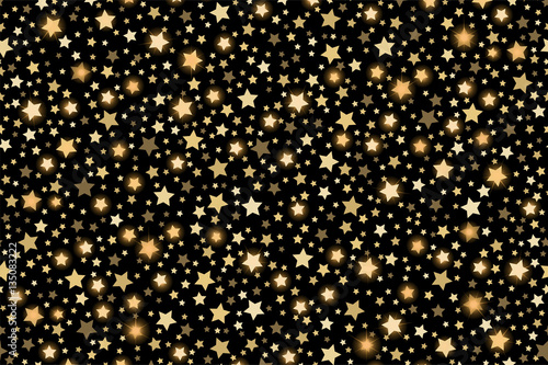 Gold shining falling stars seamless texture. Gold  festive  luxury or network graphic design concept. Vector illustration