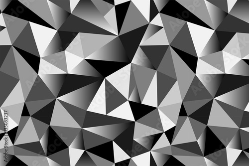 Abstract grey geometric triangular seamless low poly style background. Vector illustration