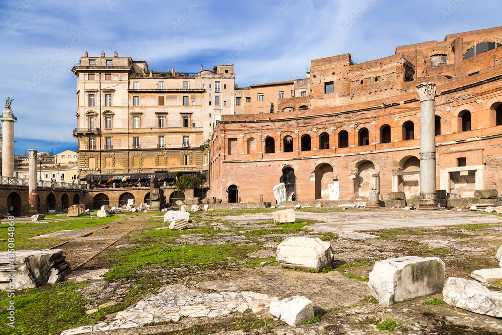 Rome, Italy. Market ruins of the Emperor Trajan, 100 - 112 years AD