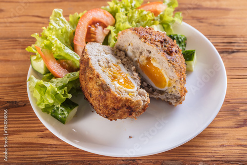 scotch egg with vegetables