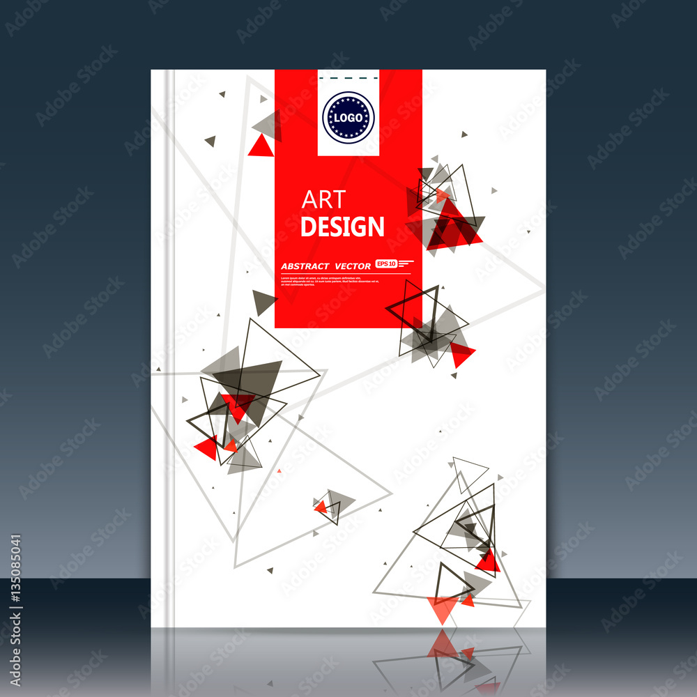 Abstract composition, square text frame surface, white a4 brochure ...