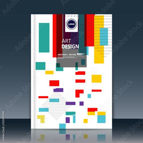 Abstract composition, quadrangle font texture, multicolor square part construction, white a4 brochure title sheet, creative tetragon figure icon, logo sign surface, firm banner form, EPS10 flier fiber