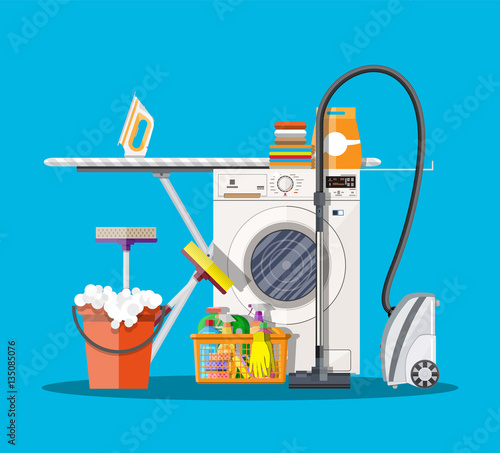Laundry room with washing machine