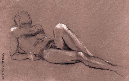 Фотография male nude lying figure
