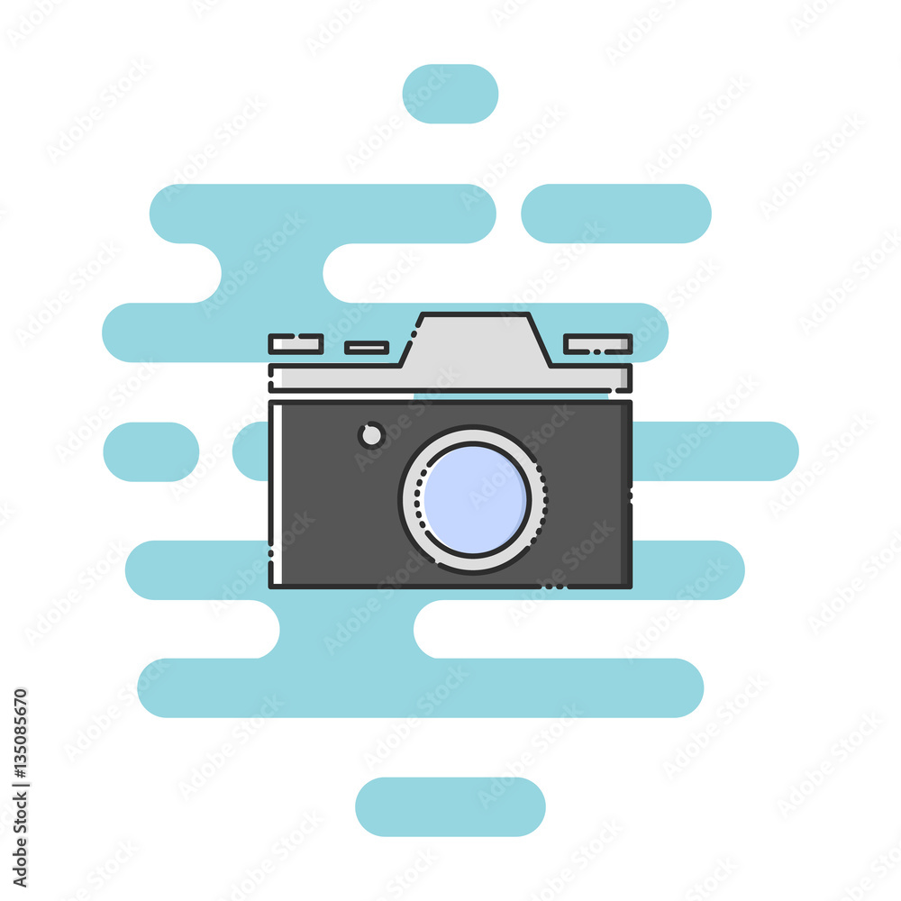 Photo camera color thin doted line icon. Mbe minimalism style Photo camera color thin doted line icon. Mbe minimalism style