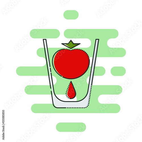 Tomato juice color thin line icon. Mbe minimalism style