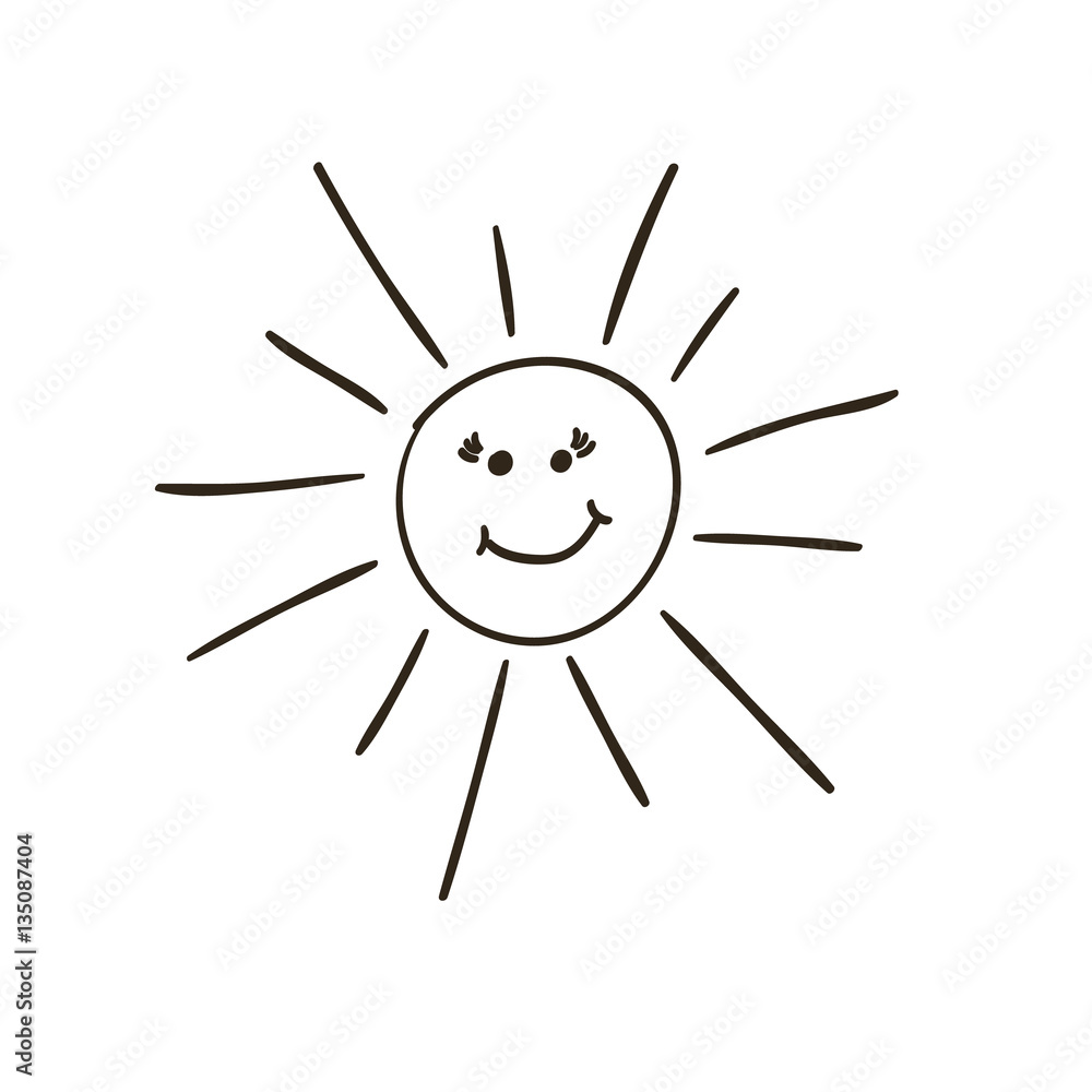Hand-drawn sun. Vector Hand-drawn sun. Vector