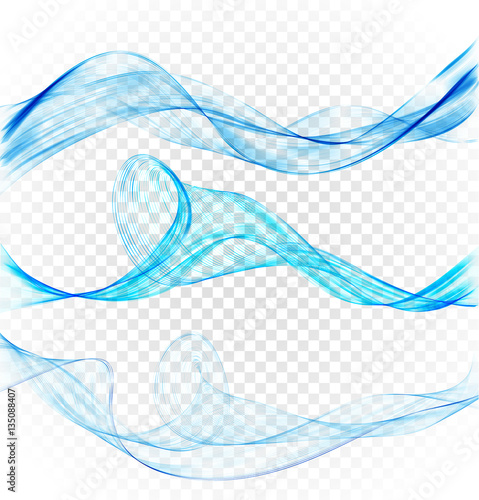 Abstract Blue Wave Set