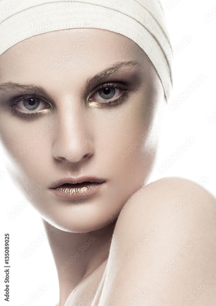 Beauty girl bandage plastic surgery make up face Beauty girl bandage plastic surgery make up face