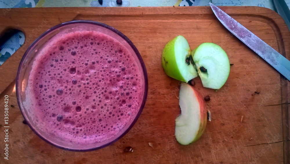 Grape and apple fruit juice.