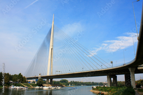 Ada bridge in the center of Belgrade