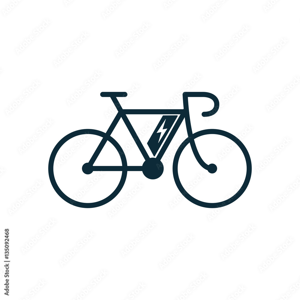 electric bicycle, e-bike icon on white background electric bicycle, e-bike icon on white background