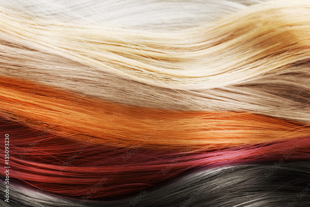 Colorful hair background. Hairstyles and care concept - obrazy, fototapety, plakaty 