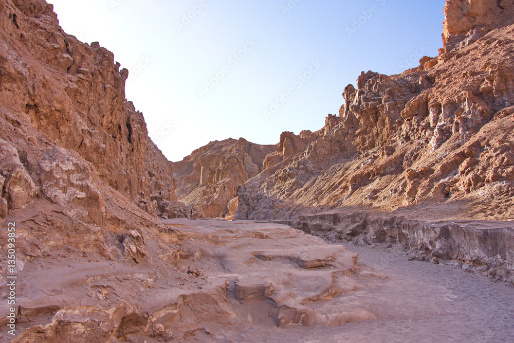 rocks at sunset in Death Valley in Chile