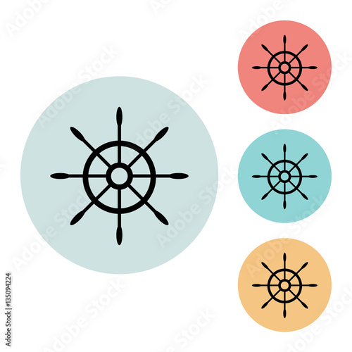 helm icon isolated vector sign symbol, on blue, red, yellow background.Tourism elements icons. Can be used in logo, UI and web design
