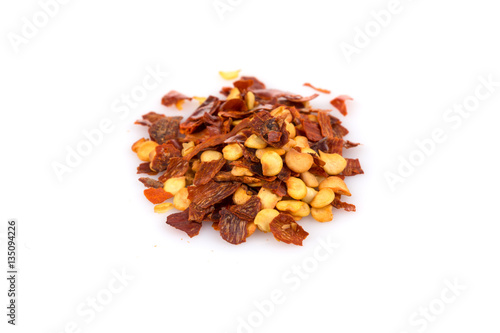 Pile of a crushed red pepper