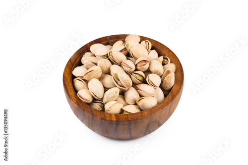 Heap of salted pistachio nuts