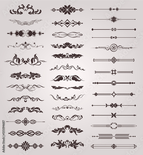 Vector set of vintage decorative elements for design