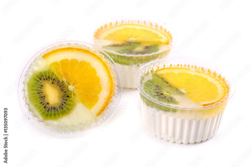 Three sweet desserts with a kiwi and lemon Three sweet desserts with a kiwi and lemon