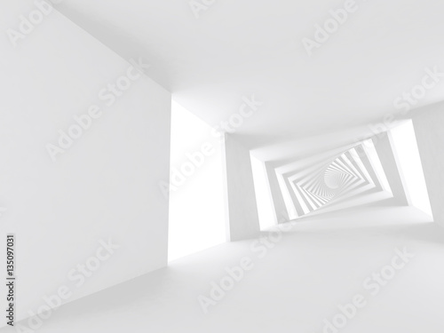 Wallpaper Mural Abstract white twisted spiral corridor 3 d Torontodigital.ca