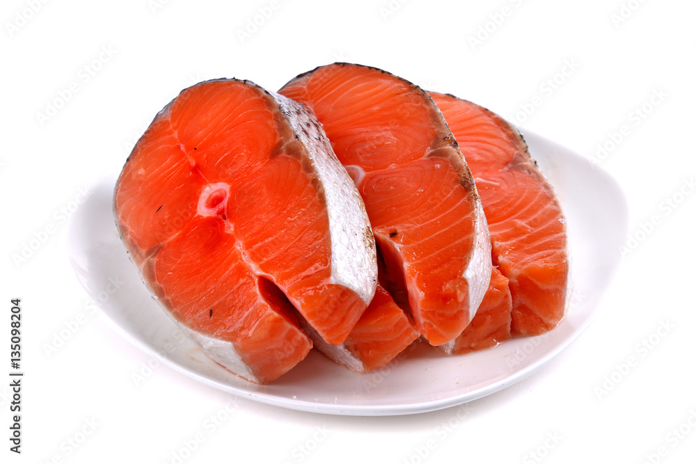 Fresh sliced salmon fish Fresh sliced salmon fish