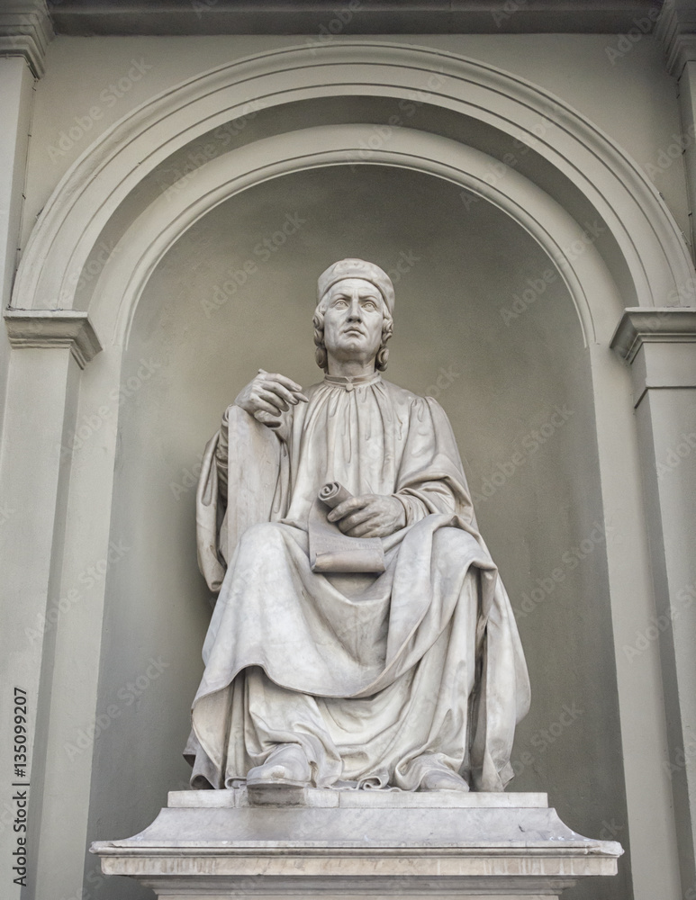Florence, Italy, more than 100 hundred years Dante Alighieri statue