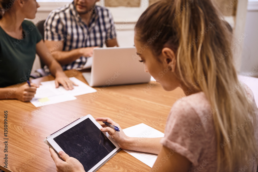 Professional young business woman with tablet Professional young business woman with tablet