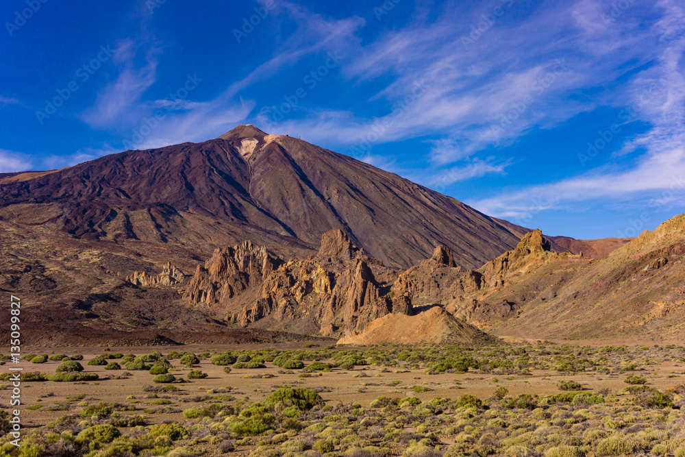 Spain - volcano Teide National Park. Mount Teide, UNESCO World H Spain - volcano Teide National Park. Mount Teide, UNESCO World H