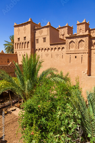 Amridil (orAmerhidil) kasbah in Skoura palm grove, Morocco. Trad