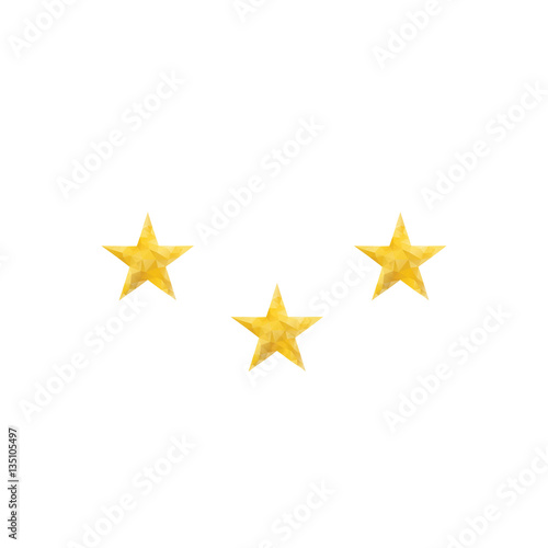 Polygonal gold star isolated. Low poly style