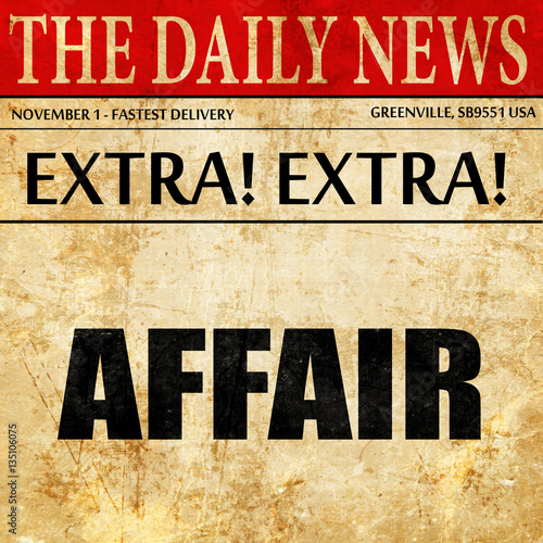 affair, newspaper article text photo