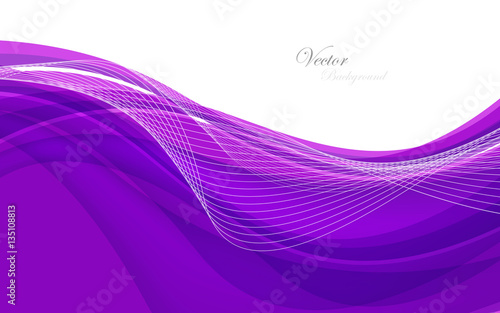 Abstract violet background with wave. Vector illustration