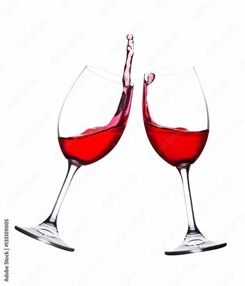 Cheers. A Toast with Red Wine. Splash.