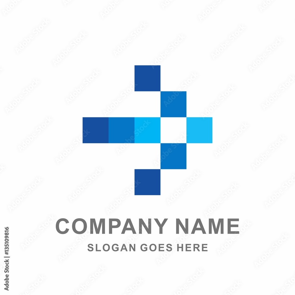 Geometric Square Pixel Arrow Digital Computer Technology Connection Business Company Stock Vector Logo Design Template Geometric Square Pixel Arrow Digital Computer Technology Connection Business Company Stock Vector Logo Design Template