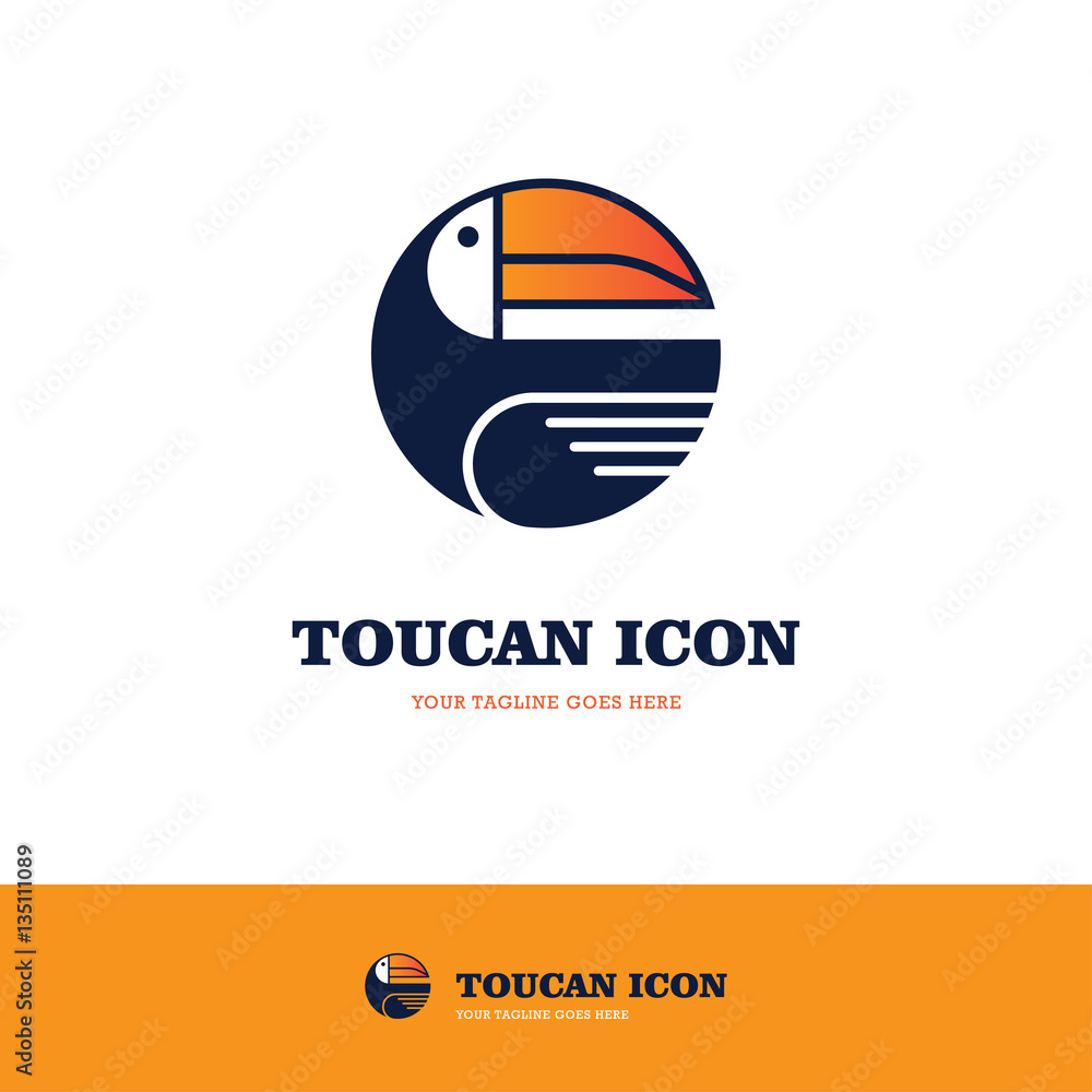Obraz premium Toucan round logo
