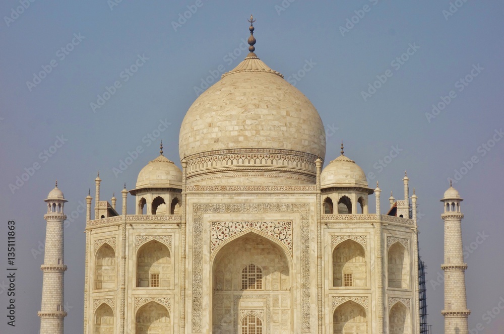 The landmark Taj Mahal monument, a UNESCO World Heritage Site, in Agra, India