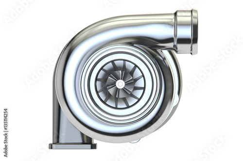 Car turbocharger, 3D rendering