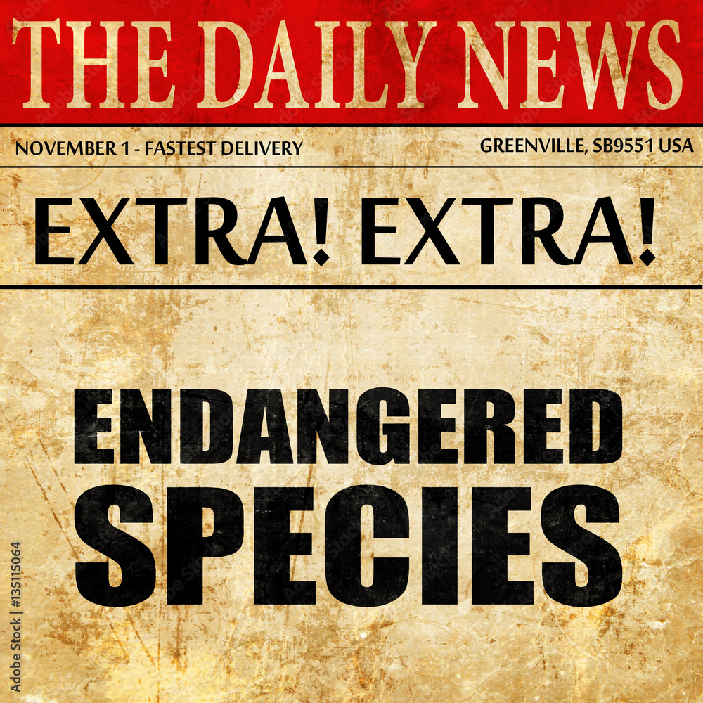 endangered species, newspaper article text