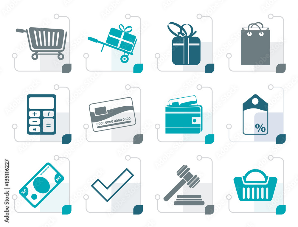 Stylized Online shop icons - vector icon set Stylized Online shop icons - vector icon set