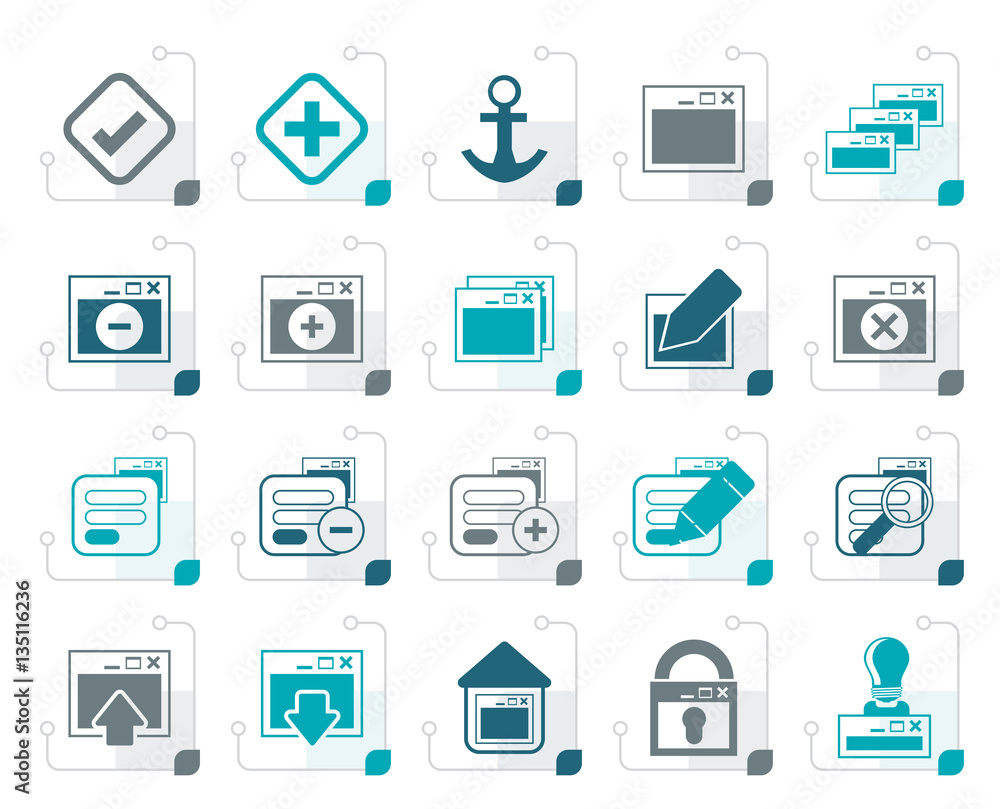 Stylized Application, Programming, Server and computer icons - vector Icon Set 1 Stylized Application, Programming, Server and computer icons - vector Icon Set 1