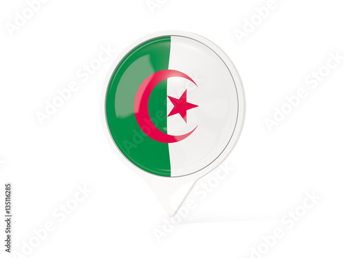 Free Download Round white pin with flag of algeria - GFXLoad