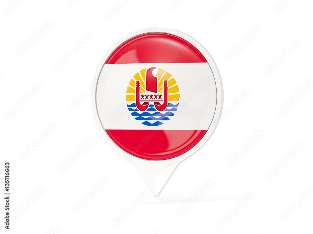 Round white pin with flag of french polynesia Round white pin with flag of french polynesia