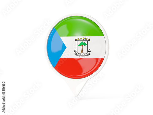 Free Download Round white pin with flag of equatorial guinea - GFXLoad
