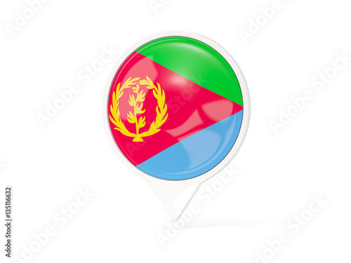 Free Download Round white pin with flag of eritrea - GFXLoad