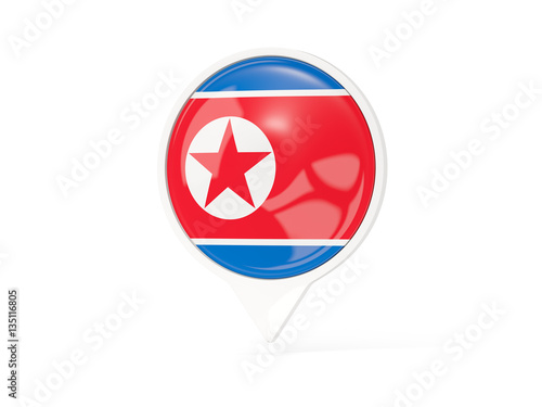 Round white pin with flag of korea north Free Download Round white pin with flag of korea north - GFXLoad