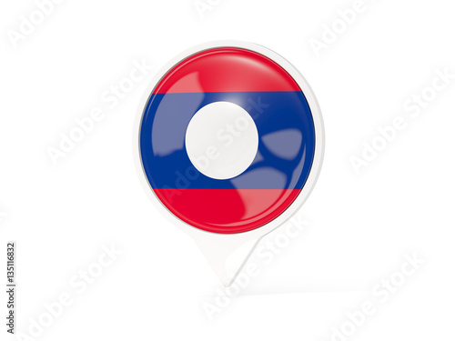 Round white pin with flag of laos Free Download Round white pin with flag of laos - GFXLoad