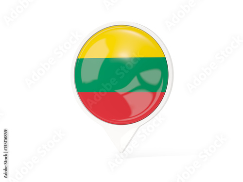 Free Download Round white pin with flag of lithuania - GFXLoad