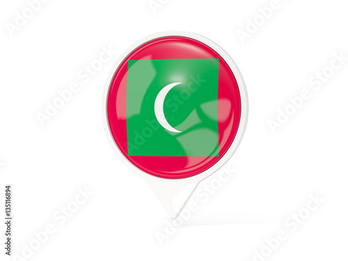 Free Download Round white pin with flag of maldives - GFXLoad