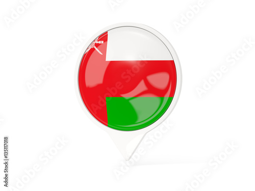 Free Download Round white pin with flag of oman - GFXLoad