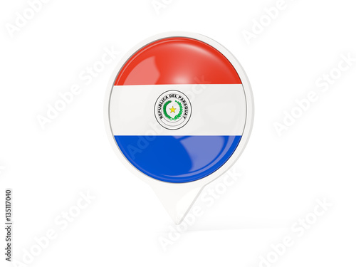 Round white pin with flag of paraguay Free Download Round white pin with flag of paraguay - GFXLoad